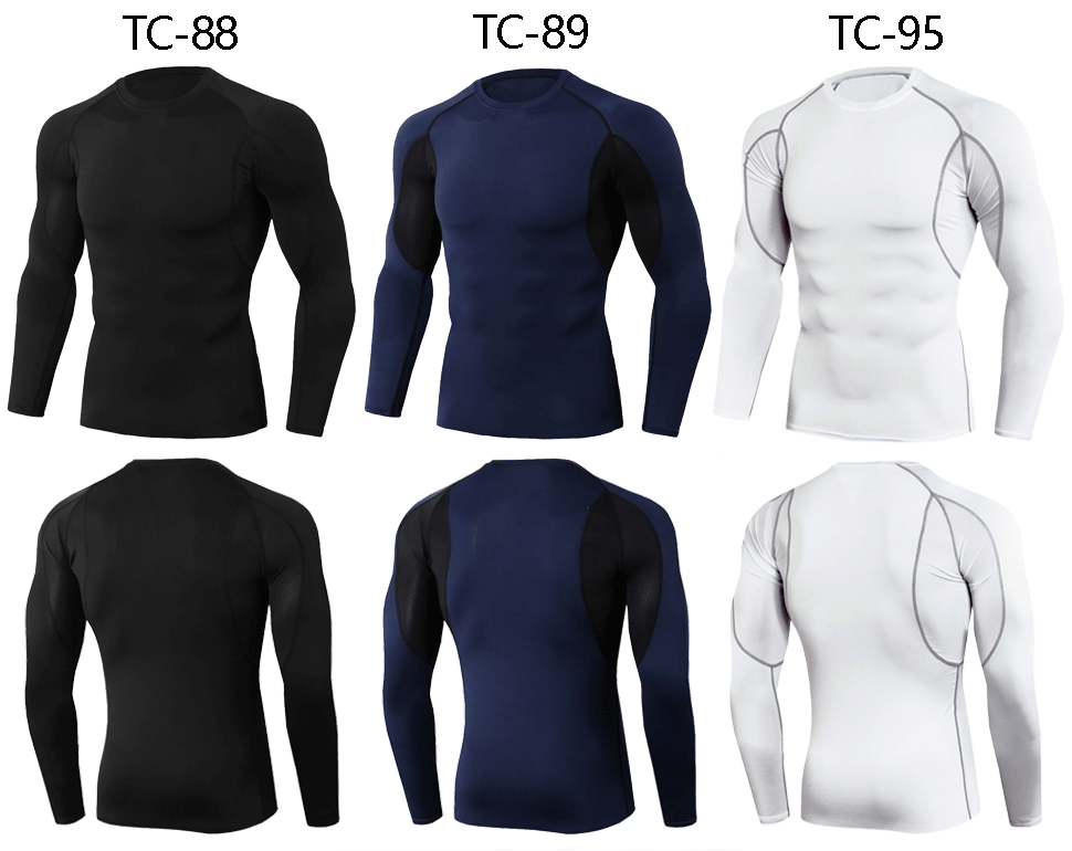 Men Bodybuilding Sport T-shirt Quick Dry Running Shirt Long Sleeve Compression Top Gym T Shirt Men Fitness Tight Rashgard