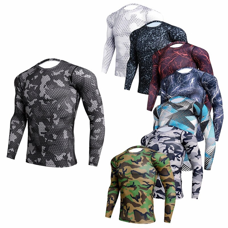 Compression Running Shirts Men Rashguard Camo Fitness Quick-drying Sports T-shirt Bodybuilding Gym Workout Training Shirt Man Compression Running Shirts Men Rashguard Camo Fitness Quick-drying Sports T-shirt Bodybuilding Gym Workout Training Shirt Man